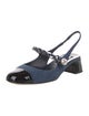 Miu Miu Denim Colorblock Pattern Slingback Pumps