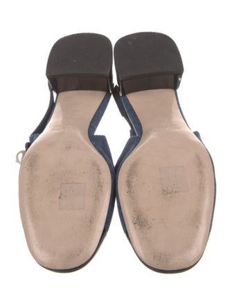 Miu Miu Denim Colorblock Pattern Slingback Pumps