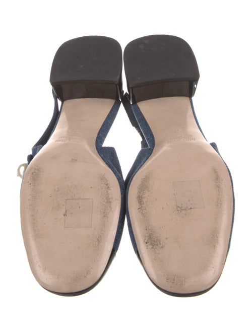 Miu Miu Denim Colorblock Pattern Slingback Pumps