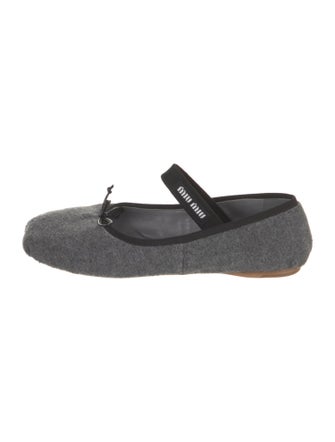 Miu Miu Wool Mary Jane Flats