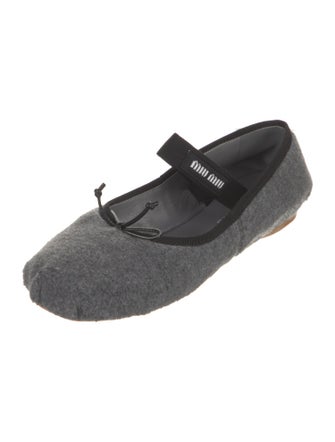 Miu Miu Wool Mary Jane Flats