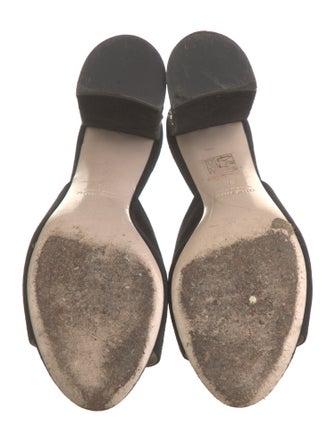 Miu Miu Suede Crystal Embellishments Slides