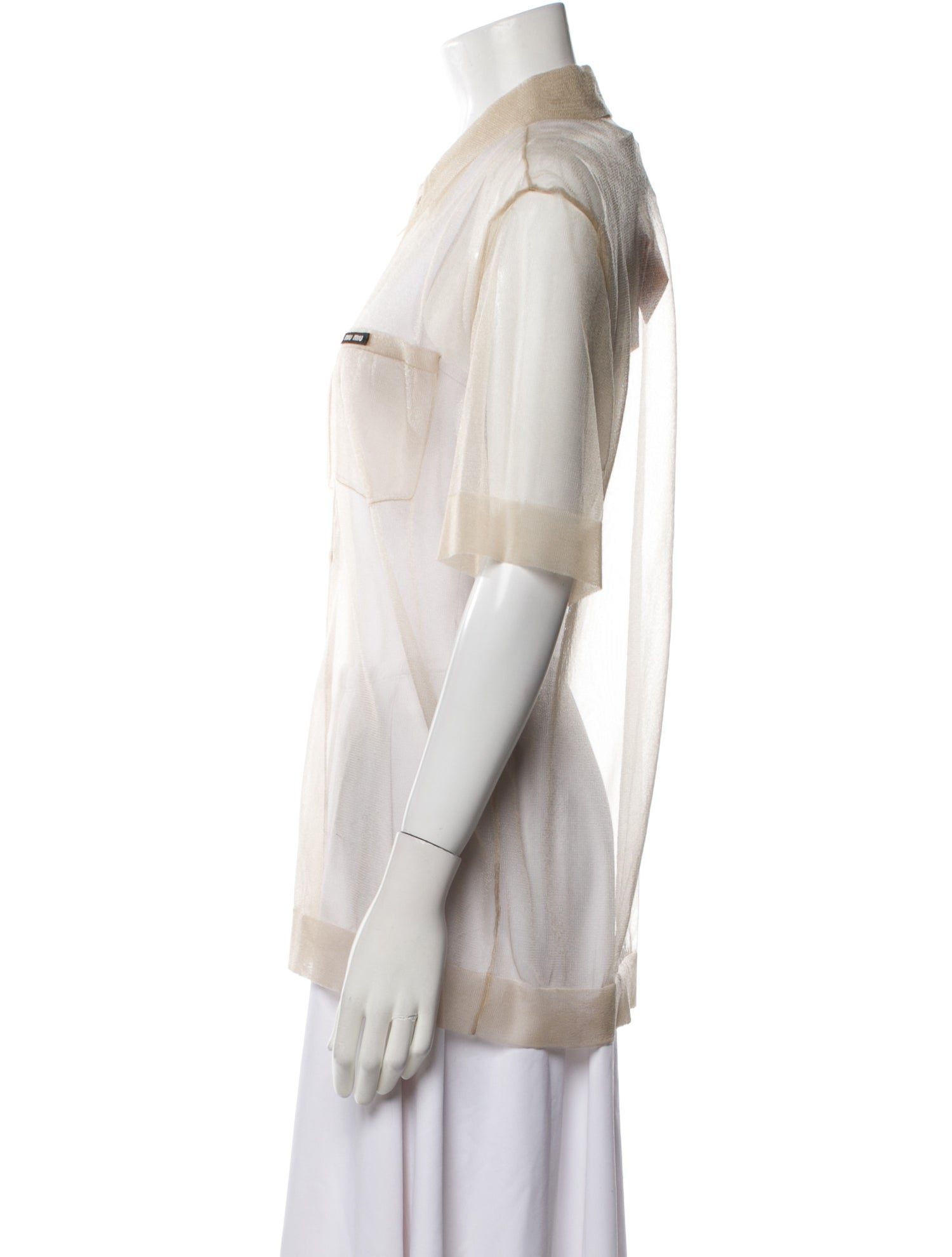 Miu Miu 2021 Mesh Button-Up Top w/ Tags
