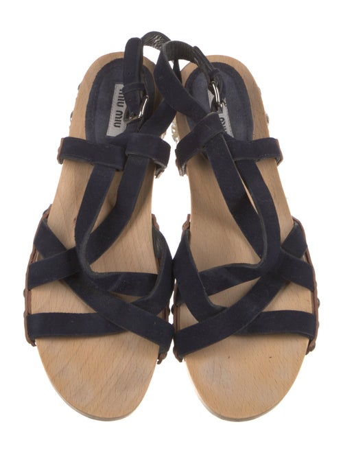 Miu Miu Suede Crystal Embellishments Gladiator Sandals