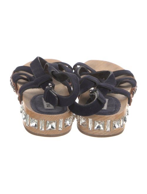 Miu Miu Suede Crystal Embellishments Gladiator Sandals