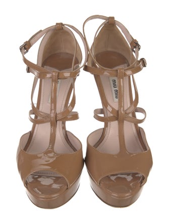 Miu Miu Patent Leather T-Strap Pumps