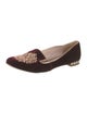 Miu Miu Velvet Crystal Embellishments Loafers