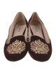 Miu Miu Velvet Crystal Embellishments Loafers