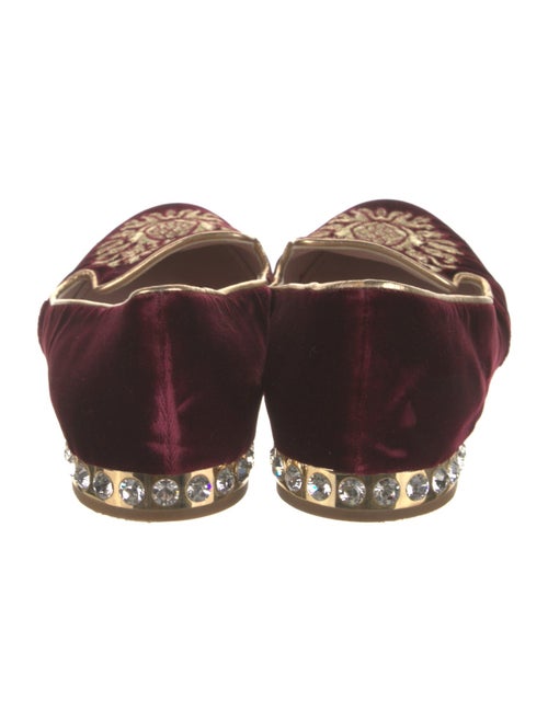Miu Miu Velvet Crystal Embellishments Loafers