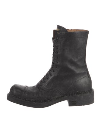 Miu Miu Leather Combat Boots