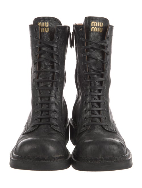 Miu Miu Leather Combat Boots
