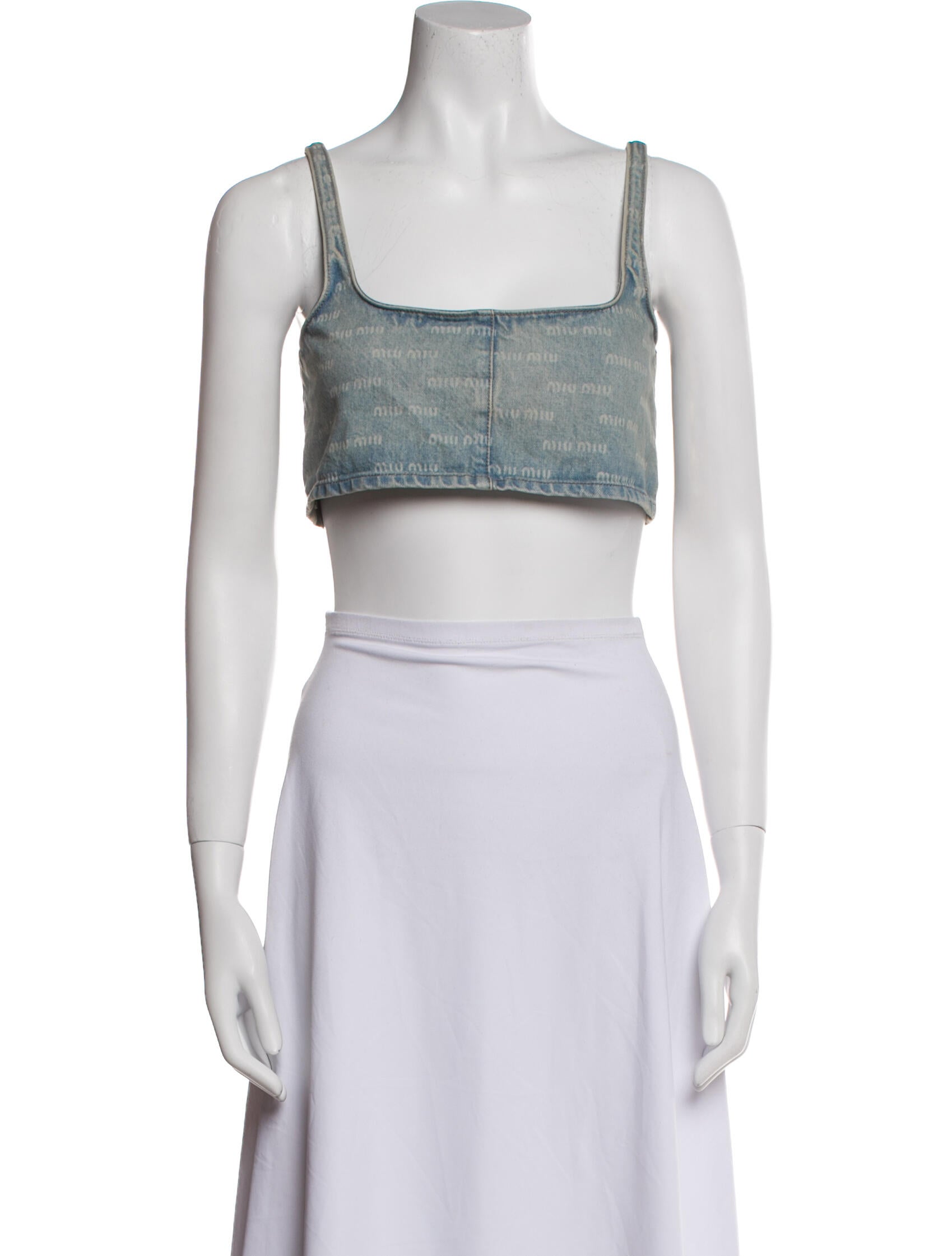 Miu Miu 2023 Square Neckline Crop Top