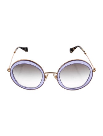Miu Miu Round Gradient Sunglasses