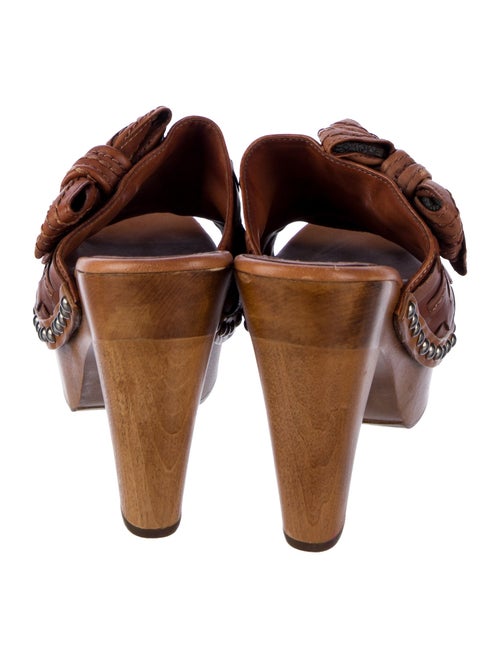 Miu Miu Leather Bow Accents Slides