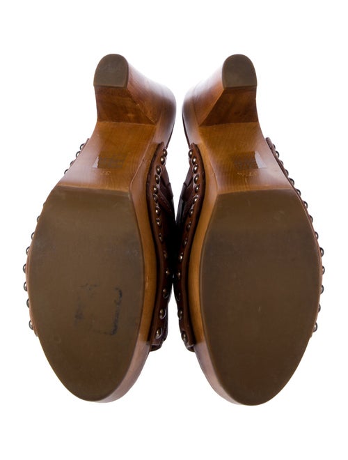 Miu Miu Leather Bow Accents Slides