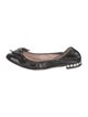 Miu Miu Patent Leather Bow Accents Ballet Flats