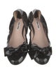 Miu Miu Patent Leather Bow Accents Ballet Flats