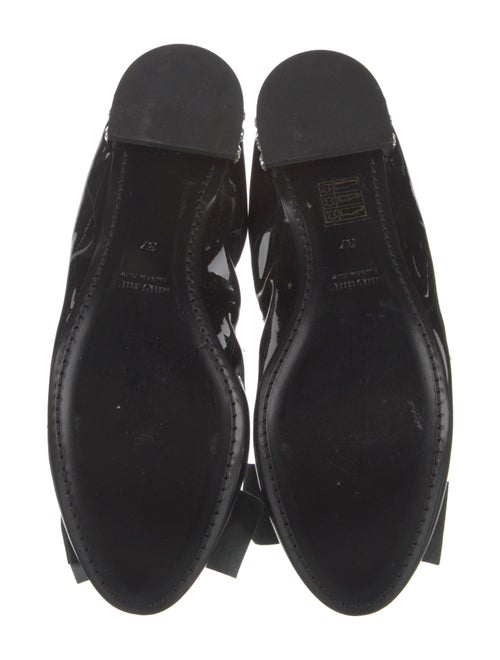 Miu Miu Patent Leather Bow Accents Ballet Flats