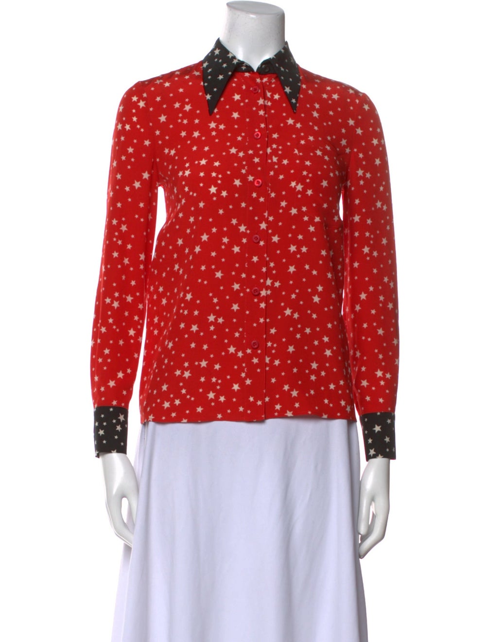 Miu Miu Silk Button-Up Top From the 2018 Collecti… - image 1