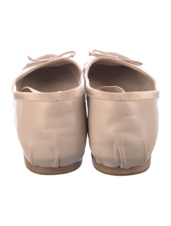 Miu Miu Leather Bow Accents Ballet Flats