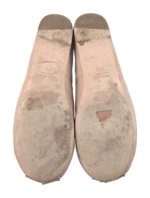 Miu Miu Leather Bow Accents Ballet Flats