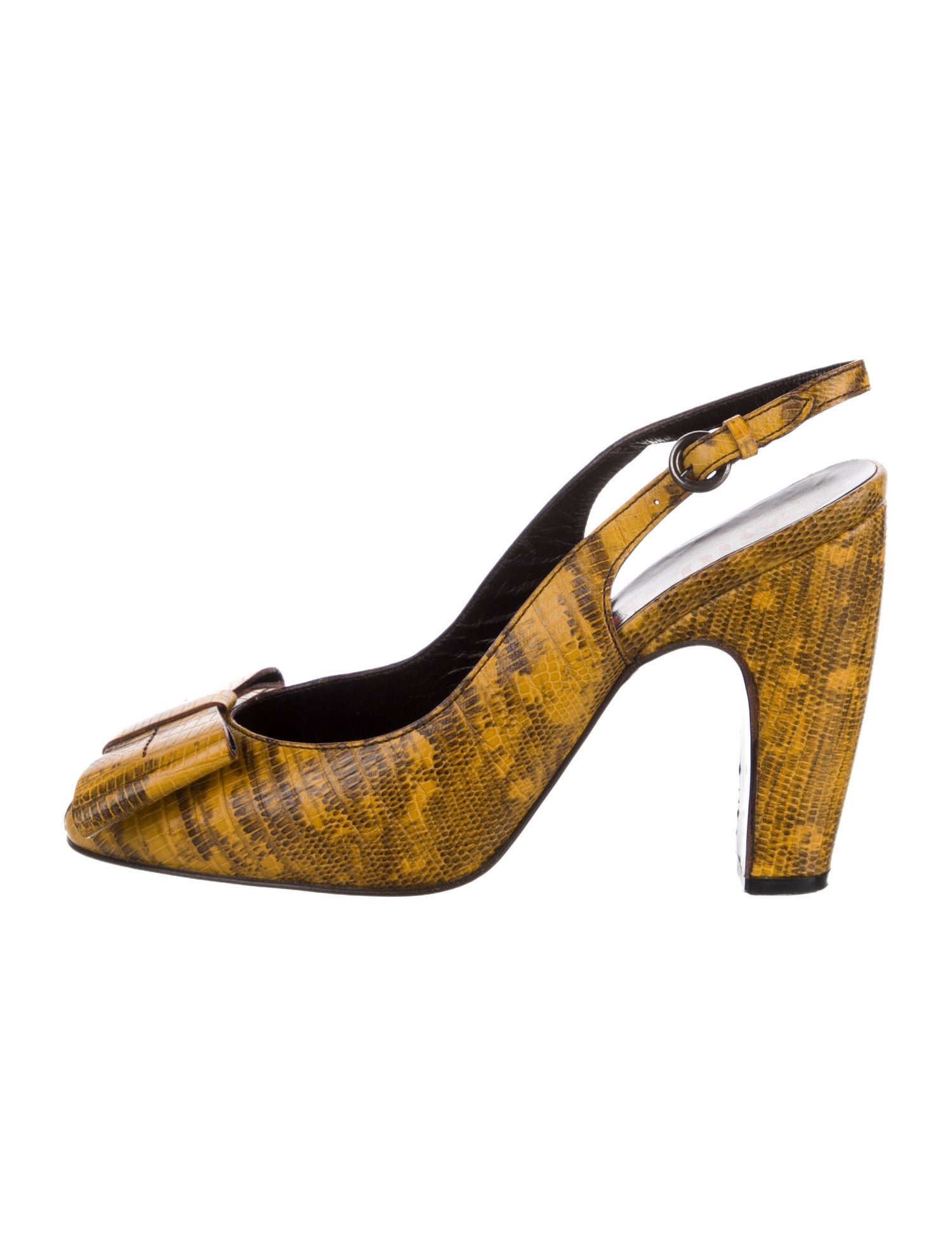 Miu Miu Vintage Lizard Slingback Pumps