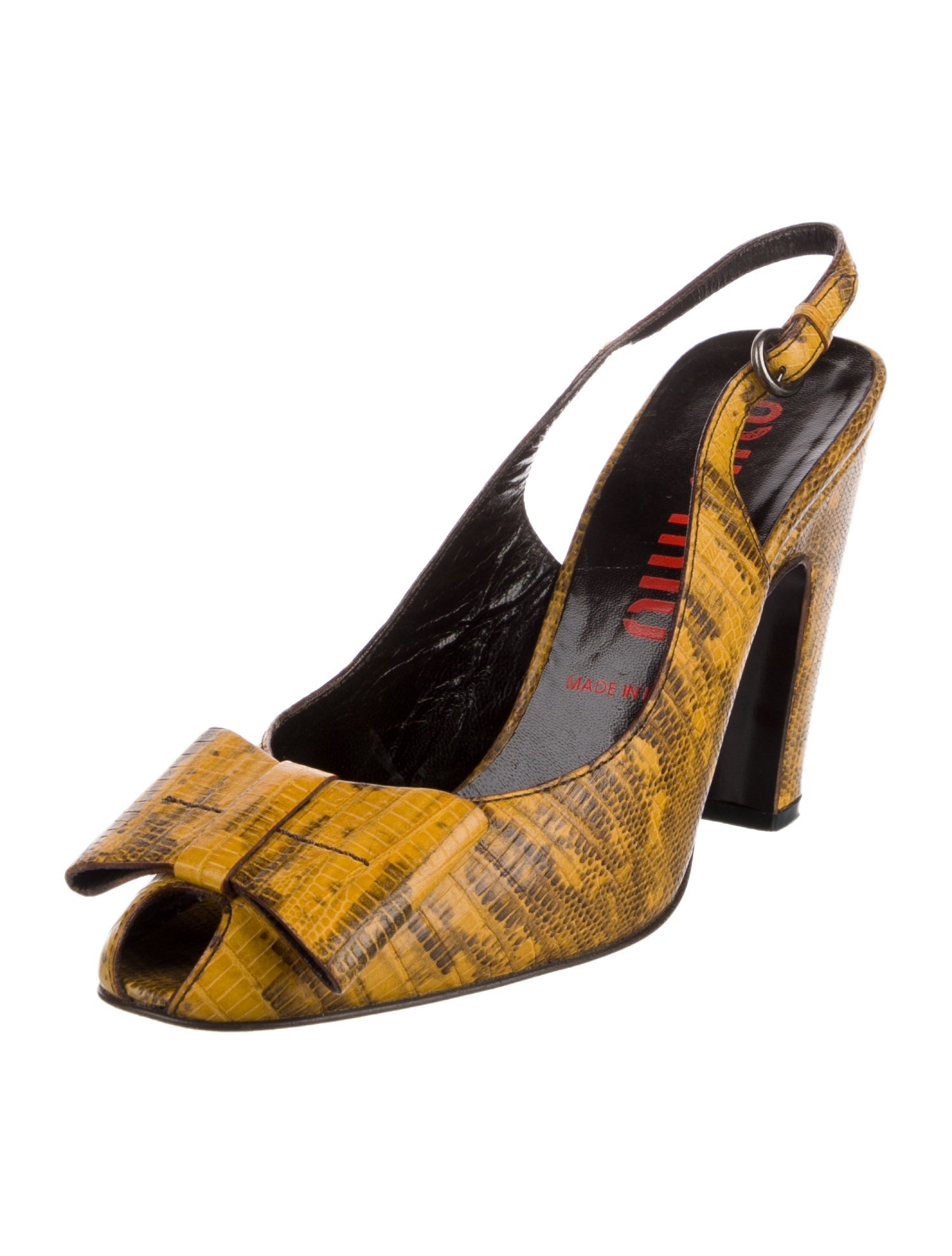 Miu Miu Vintage Lizard Slingback Pumps