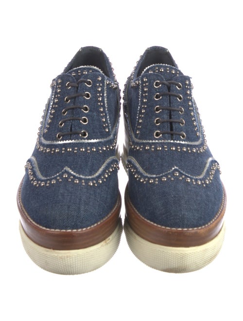 Miu Miu Denim Studded Accents Mules