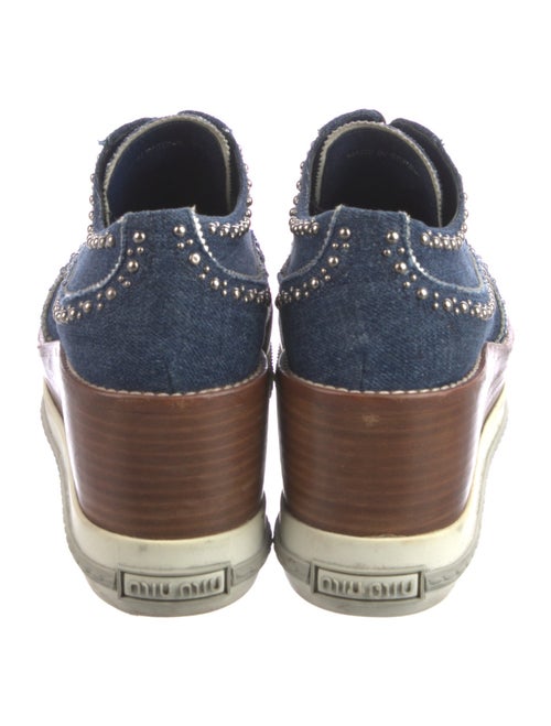 Miu Miu Denim Studded Accents Mules