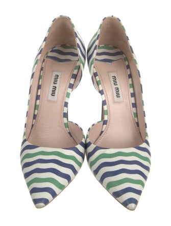 Miu Miu Leather Printed D'Orsay Pumps