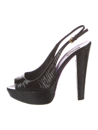 Miu Miu Patent Leather Slingback Sandals