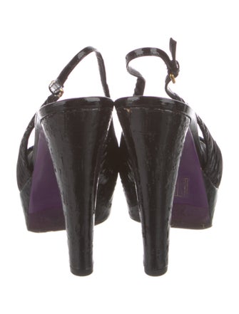 Miu Miu Patent Leather Slingback Sandals