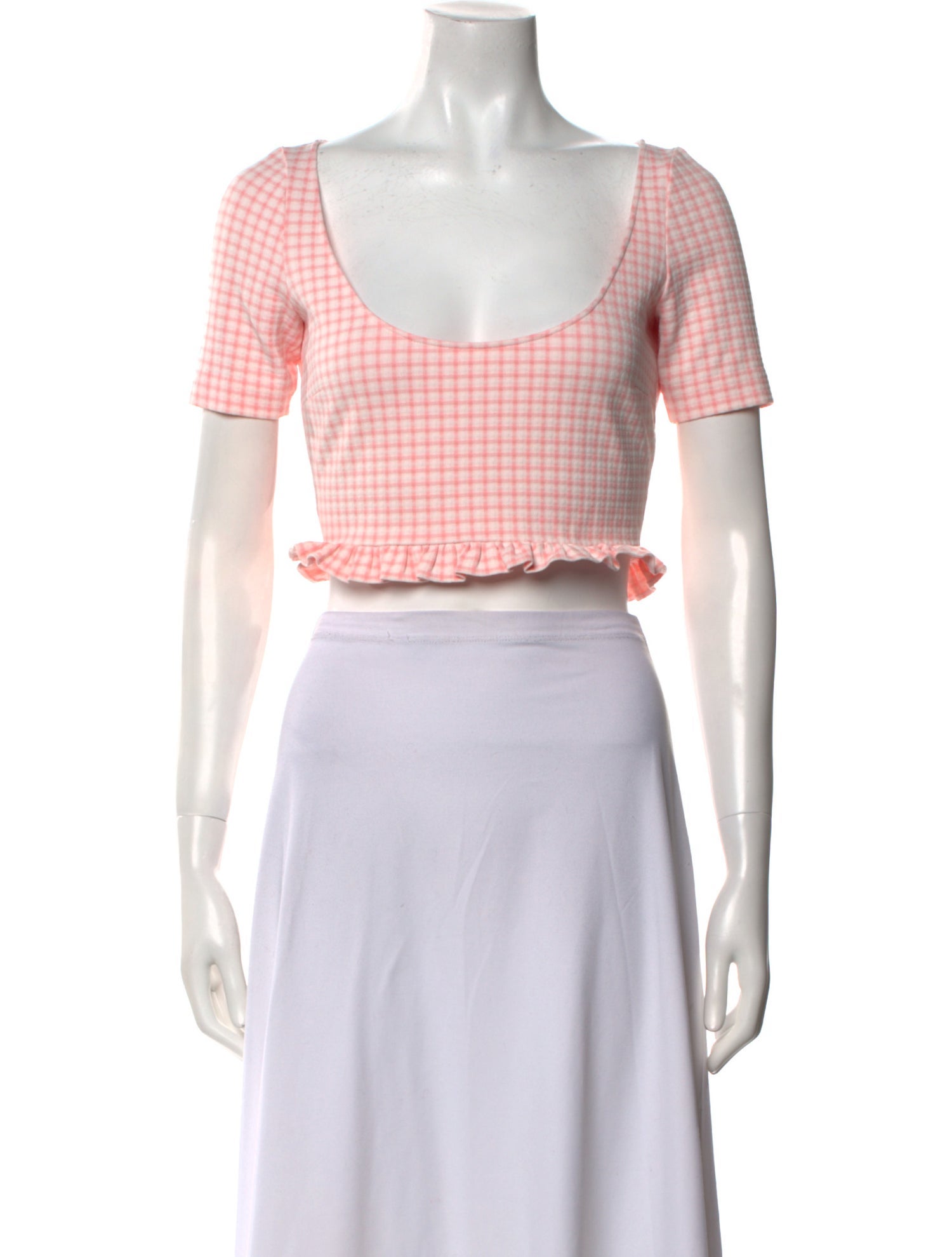 Miu Miu 2022 Plaid Print Crop Top w/ Tags