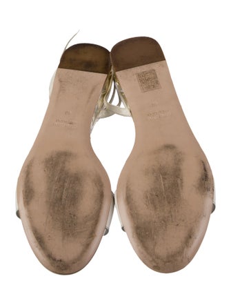 Miu Miu Patent Leather Crystal Embellishments Sandals