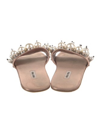 Miu Miu Satin Studded Accents Slides