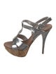 Miu Miu Leather T-Strap Sandals