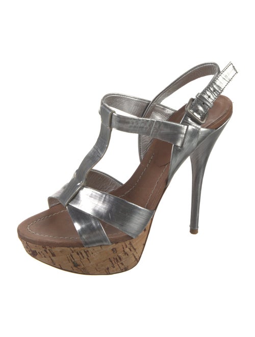 Miu Miu Leather T-Strap Sandals