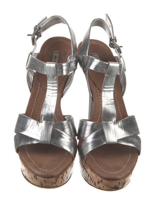 Miu Miu Leather T-Strap Sandals