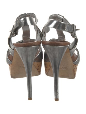 Miu Miu Leather T-Strap Sandals