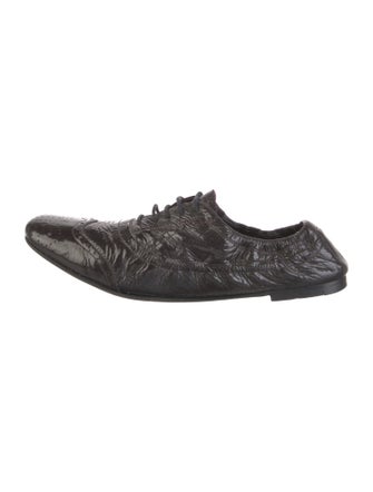 Miu Miu Patent Leather Ruffle Embellishment Ballet Flats