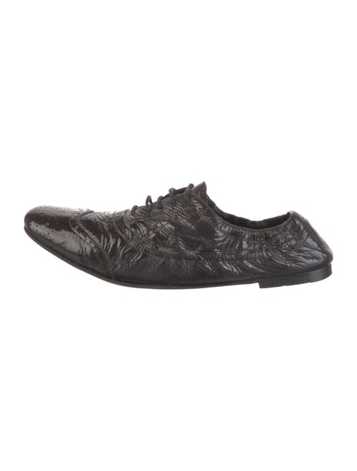 Miu Miu Patent Leather Ruffle Embellishment Ballet Flats