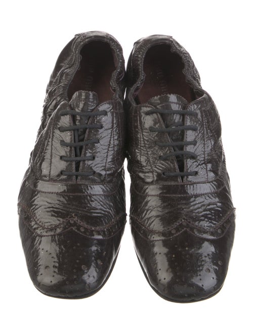 Miu Miu Patent Leather Ruffle Embellishment Ballet Flats