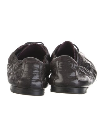 Miu Miu Patent Leather Ruffle Embellishment Ballet Flats