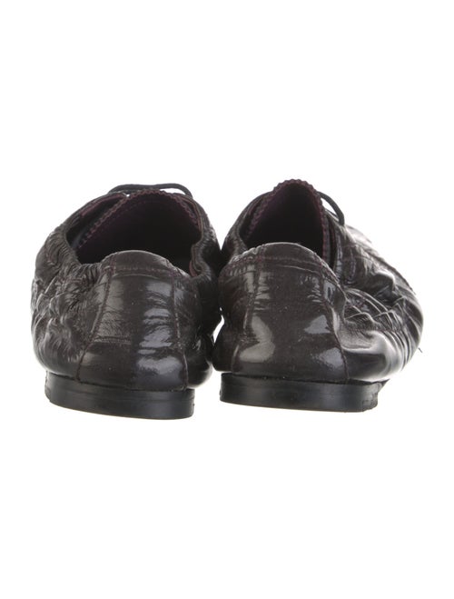 Miu Miu Patent Leather Ruffle Embellishment Ballet Flats