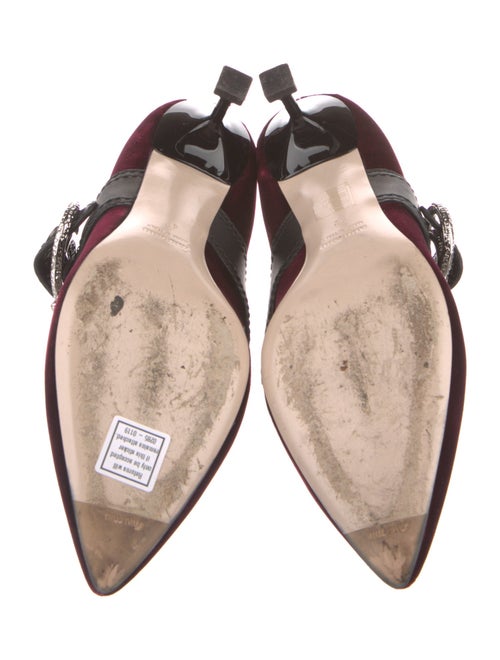 Miu Miu Faux Pearl Accents Velvet Pumps