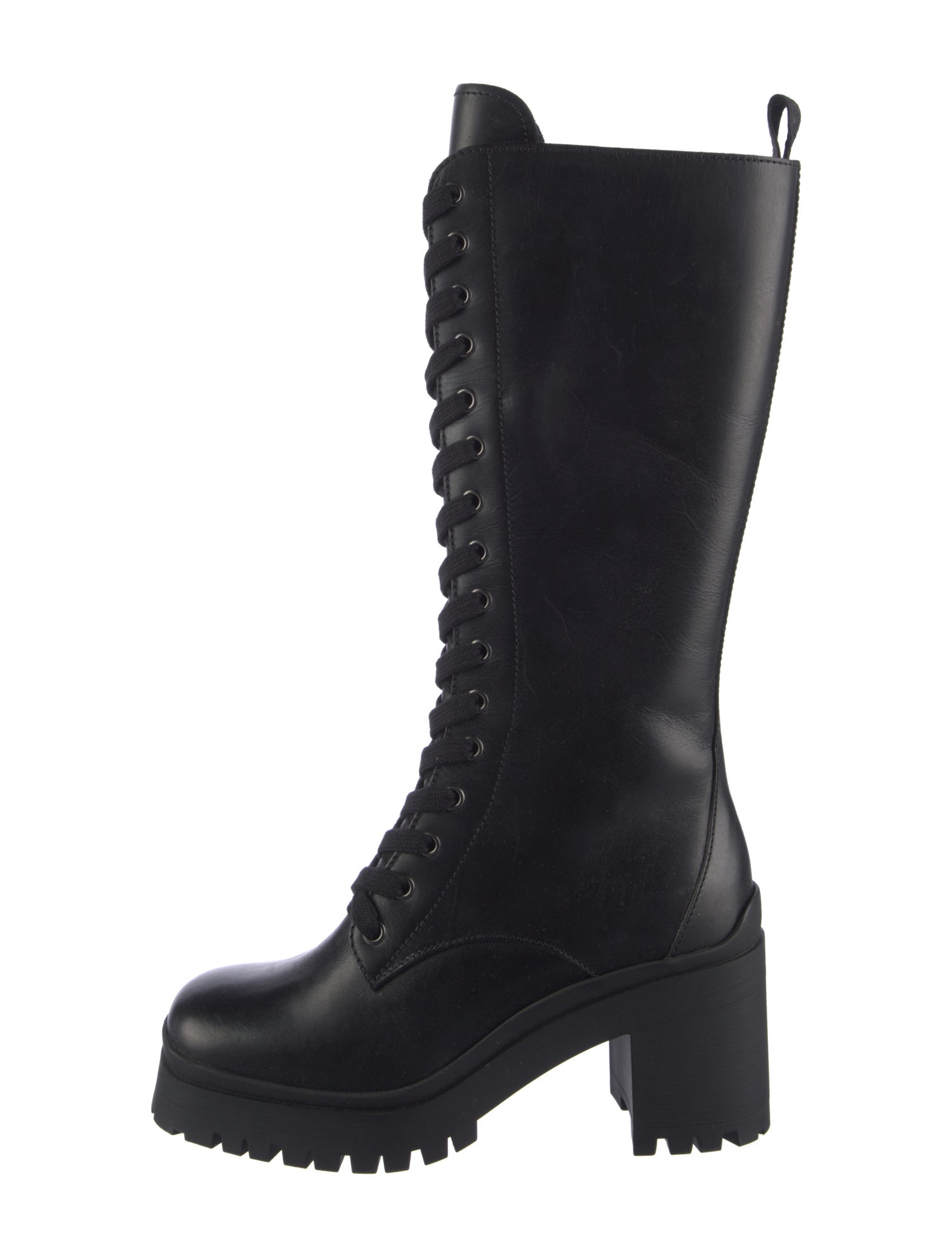 Miu Miu Leather Lace-Up Boots