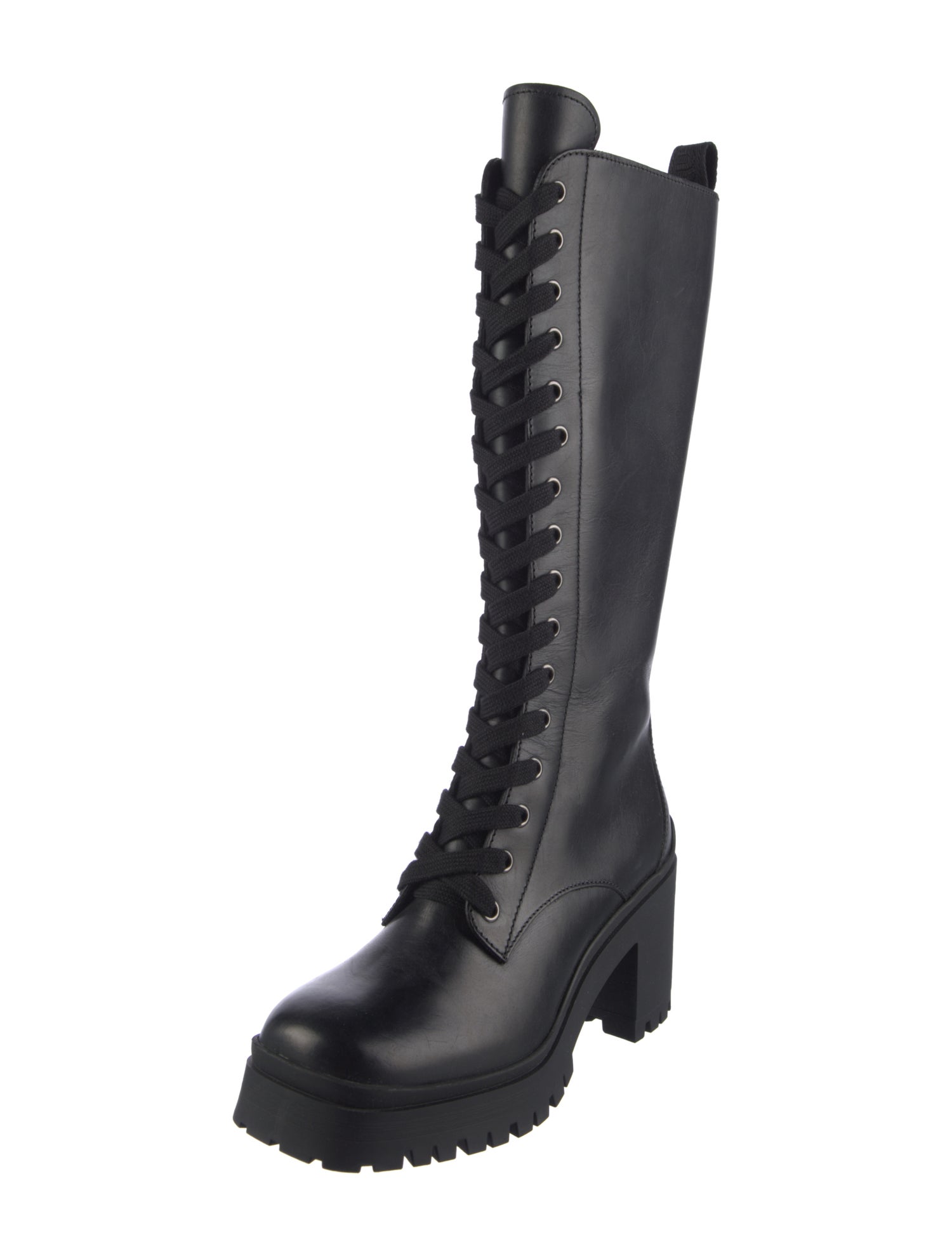 Miu Miu Leather Lace-Up Boots