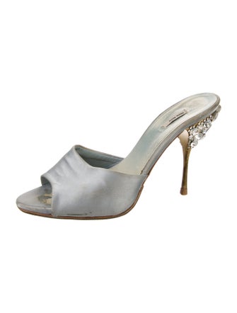 Miu Miu Satin Crystal Embellishments Slides