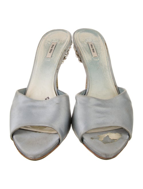 Miu Miu Satin Crystal Embellishments Slides