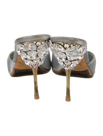 Miu Miu Satin Crystal Embellishments Slides